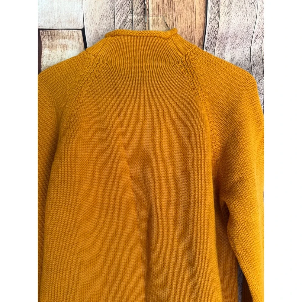 J.Crew 1988 Rollneck Cotton Sweater Retro Throwback Mustard Yellow Mens Medium